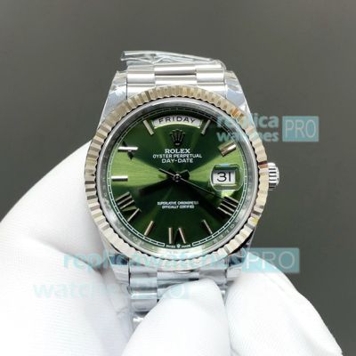 8+ Factory Swiss Replica Rolex Day-Date Gain Weight Green Roman Dial President Watch 
